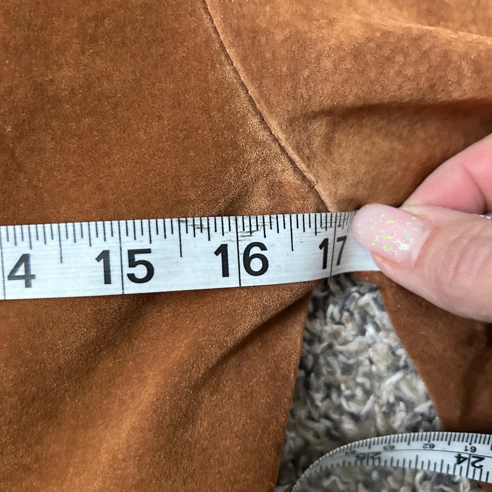 Vintage Forever 21 Y2K Brown Suede Leather Women’s Blazer size Medium - Picture 5 of 9